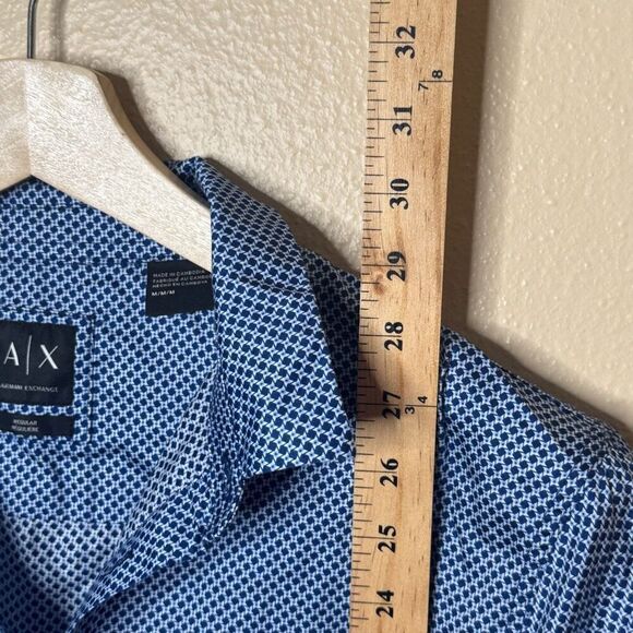 Armani Exchange Shirt Mens M Button Down Long Sleeve Regular Fit Geometric - Picture 8 of 10